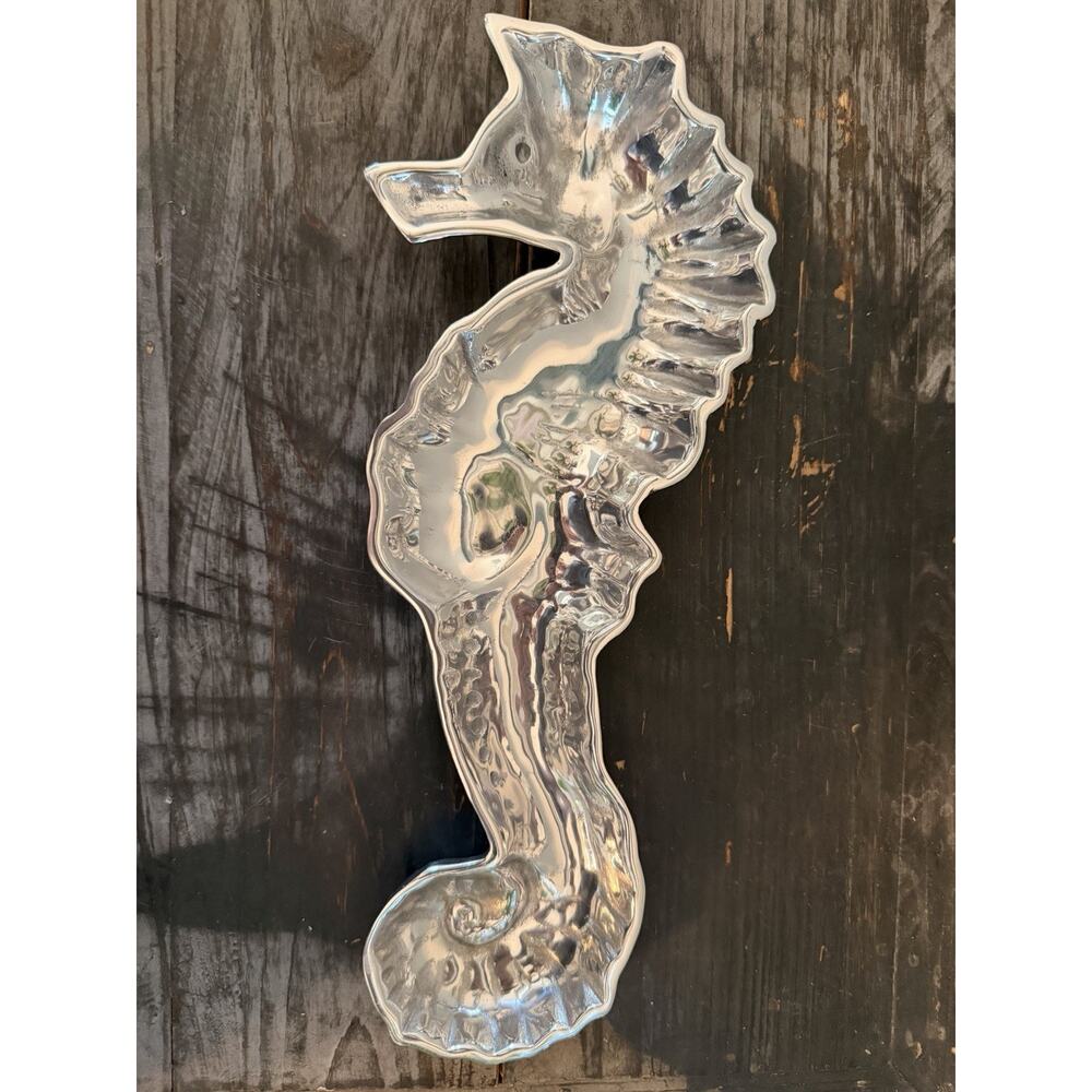 Wilton Armetale Seahorse Serving Tray 11.5” Coastal Beach Metal Dish